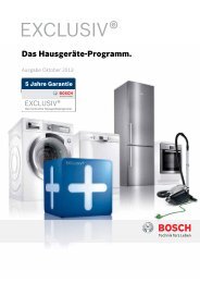 Exclusive - Das Hausgeräte Programm - Bosch