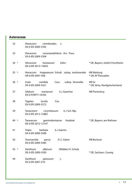 Seminum 2013-2014 - Botanischer Garten Erlangen - Friedrich ...