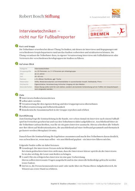 Methodensammlung Lernort Stadion (PDF) - Robert Bosch Stiftung