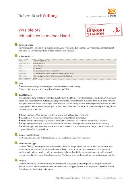 Methodensammlung Lernort Stadion (PDF) - Robert Bosch Stiftung