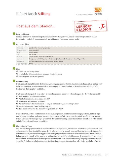 Methodensammlung Lernort Stadion (PDF) - Robert Bosch Stiftung