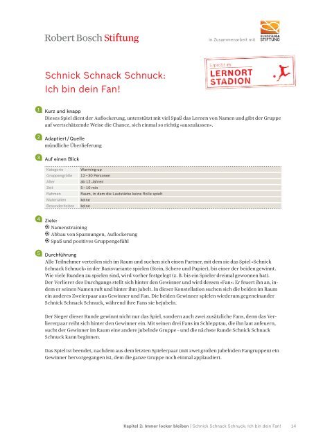 Methodensammlung Lernort Stadion (PDF) - Robert Bosch Stiftung