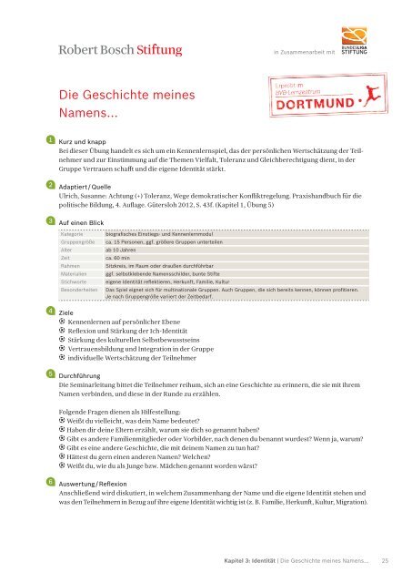 Methodensammlung Lernort Stadion (PDF) - Robert Bosch Stiftung