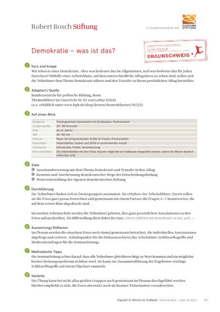 Methodensammlung Lernort Stadion (PDF) - Robert Bosch Stiftung