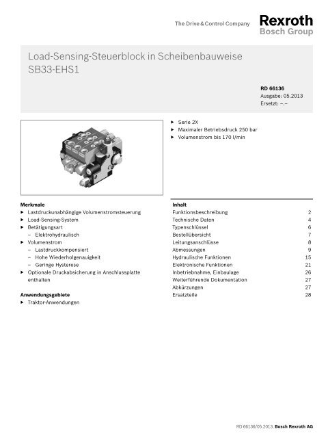 Load-Sensing-Steuerblock in Scheibenbauweise ... - Bosch Rexroth