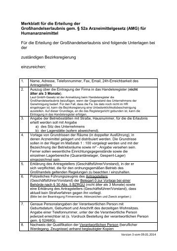 Merkblatt für die Erteilung der Großhandelserlaubnis gem. § 52a ...
