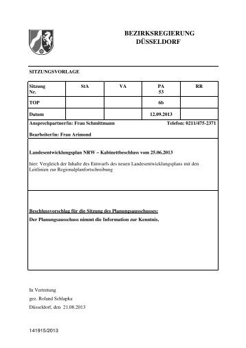 Vorlage - Bezirksregierung Düsseldorf