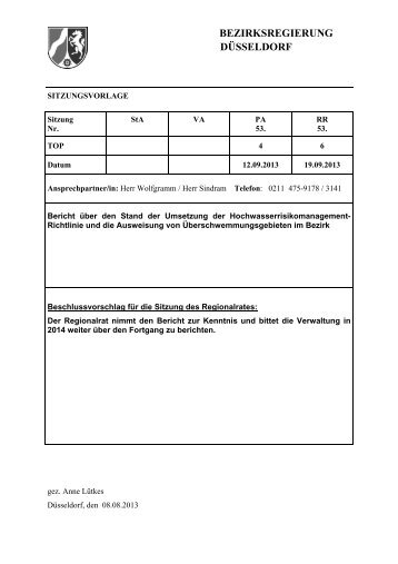 Vorlage - Bezirksregierung Düsseldorf