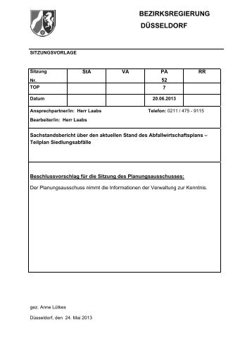 Vorlage - Bezirksregierung Düsseldorf