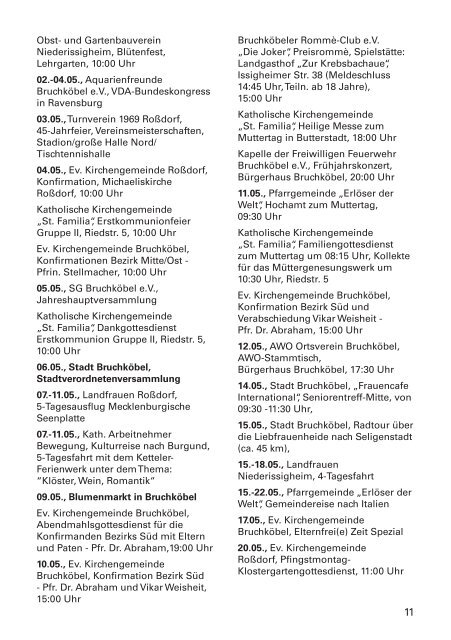 Veranstaltungskalender 2014 - Stadt Bruchköbel