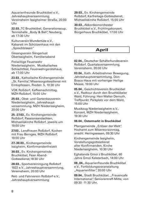 Veranstaltungskalender 2014 - Stadt Bruchköbel