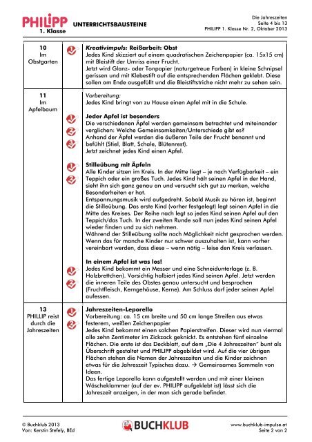 Unterrichtsbausteine: Die Jahreszeiten (PDF, 90 KB)