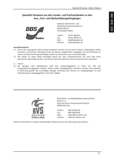 DBS-Lehrgangsplan 2014 PDF - Deutscher Behindertensportverband