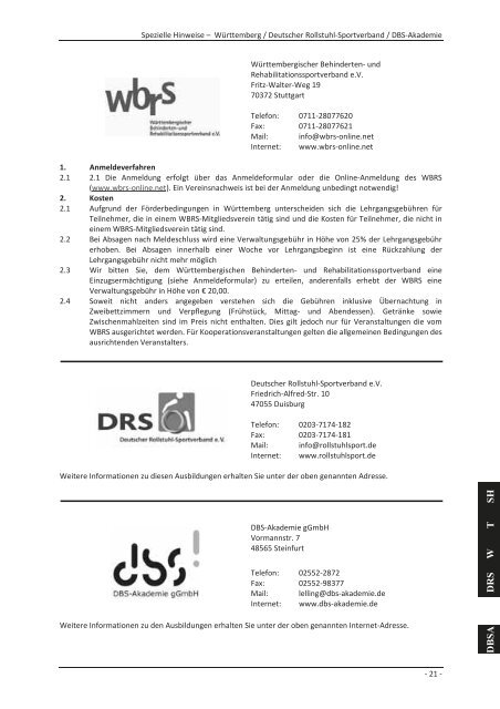 DBS-Lehrgangsplan 2014 PDF - Deutscher Behindertensportverband