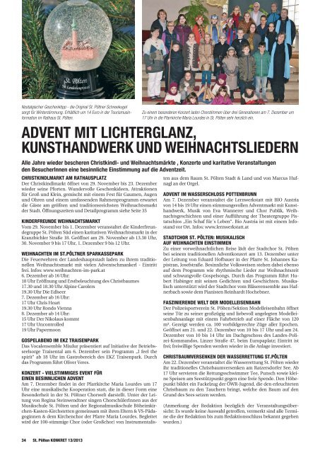 ADVENT IN DER STADT ERLEBEN - Bürgermeister Zeitung