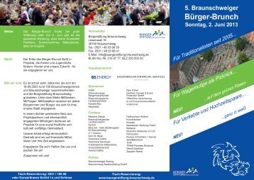 Flyer zum Bürger-Brunch - Bürgerstiftung Braunschweig