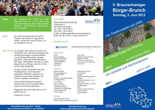 Flyer zum Bürger-Brunch - Bürgerstiftung Braunschweig