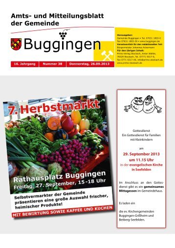 Amts- und Mitteilungsblatt der Gemeinde - Buggingen