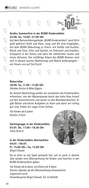 Kinderprogramm 2014 - BUND Bremen