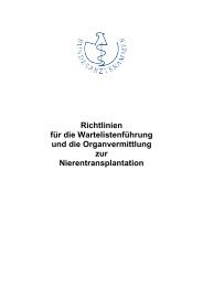 Richtlinien zur Nierentransplantation - Bundesärztekammer