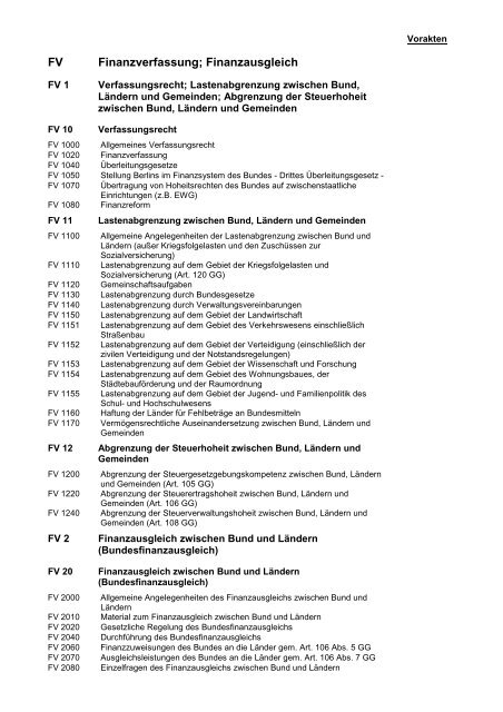 Digitaler Aktenplan für die Finanzverwaltung, Stand: April 2013