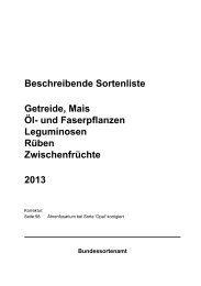 Beschreibende Sortenliste Getreide, Mais Öl ... - Bundessortenamt