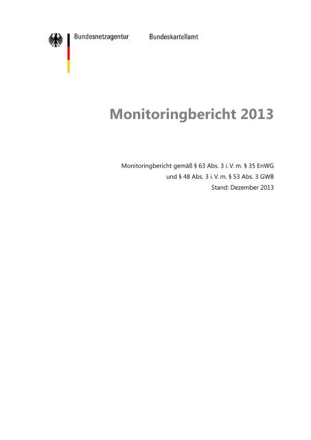 Monitoringbericht 2013 - Bundesnetzagentur