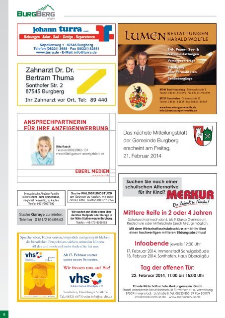 Burgberger Mitteilungsblatt Nr. 03/2014