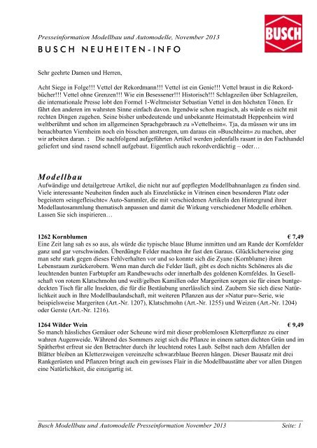 Download Presseinfo Dezember 2013 - Busch