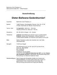 Ausschreibung Dieter-Ballwanz-Gedenkturnier!