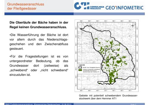 Grundwasserentnahme und Basisabfluss im Rahmen des Projektes ...