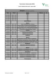 Zeitplan Technischer Underwriter Kurs 9 - BWV