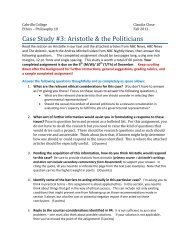 Case Study #3: Aristotle & the Politicians - Cabrillo College