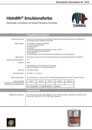 Histolith® Emulsionsfarbe - Caparol