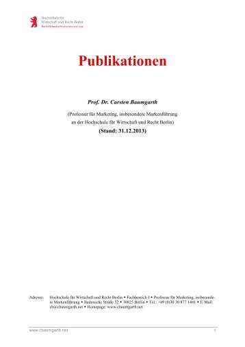 hier (pdf) - Professur für Marketing, insbesondere Markenführung