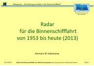 Radar für die Binnenschifffahrt von 1953 bis heute (2013)
