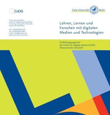 Download CeDiS Fortbildungsprogramm - Freie Universität Berlin