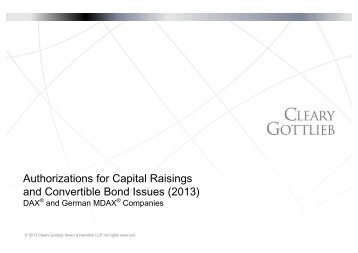 Authorizations for Capital Raisings and Convertible Bond Issues ...