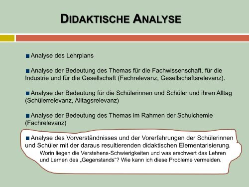 Prinzipien der Elementarisierung - Fachbereich Chemie