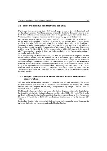 2.9 Berechnungen für den Nachweis der EnEV - Christiani