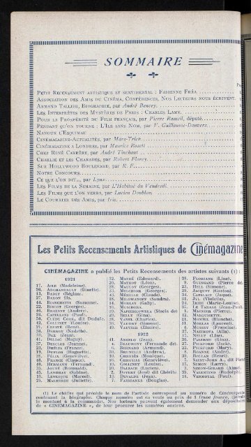 Cinémagazine 1922 n°44, 03/11/1922 - Ciné-ressources