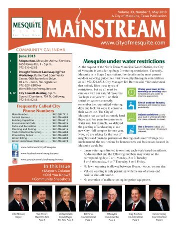 Mesquite under water restrictions - The City of Mesquite