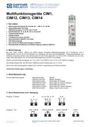 Multifunktionsgeräte CIM1, CIM12, CIM13, CIM14 - Datenblatt