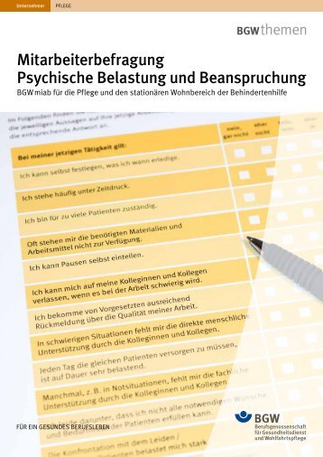 Mitarbeiterbefragung Psychische Belastung und Beanspruchung