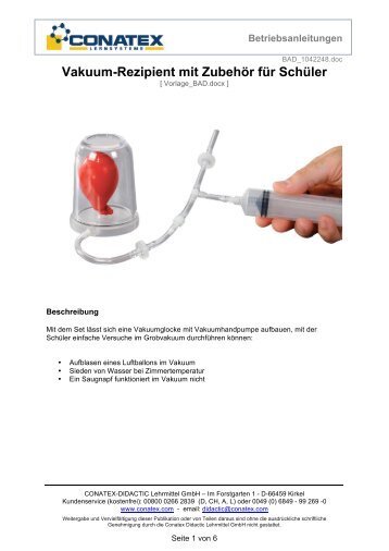 Betriebsanleitungen - Conatex-Didactic Lehrmittel GmbH