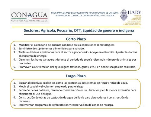 (pmpms) en el consejo de cuenca península de yucatán