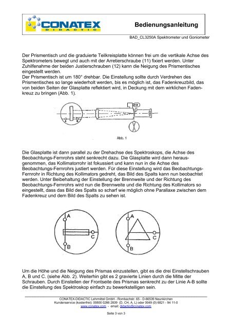 Spektrometer und Goniometer - Conatex-Didactic Lehrmittel GmbH