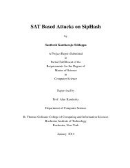 SAT Based Attacks on SipHash - Department of Computer Science