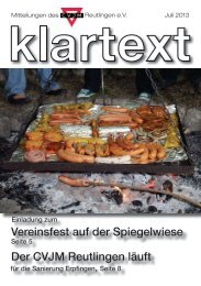 Klartext Juni 2013 als PDF zum Herunterladen - CVJM Reutlingen eV