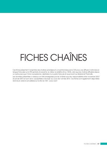 Les fiches chaînes 2013.pdf - Ministère de la Culture et de la ...